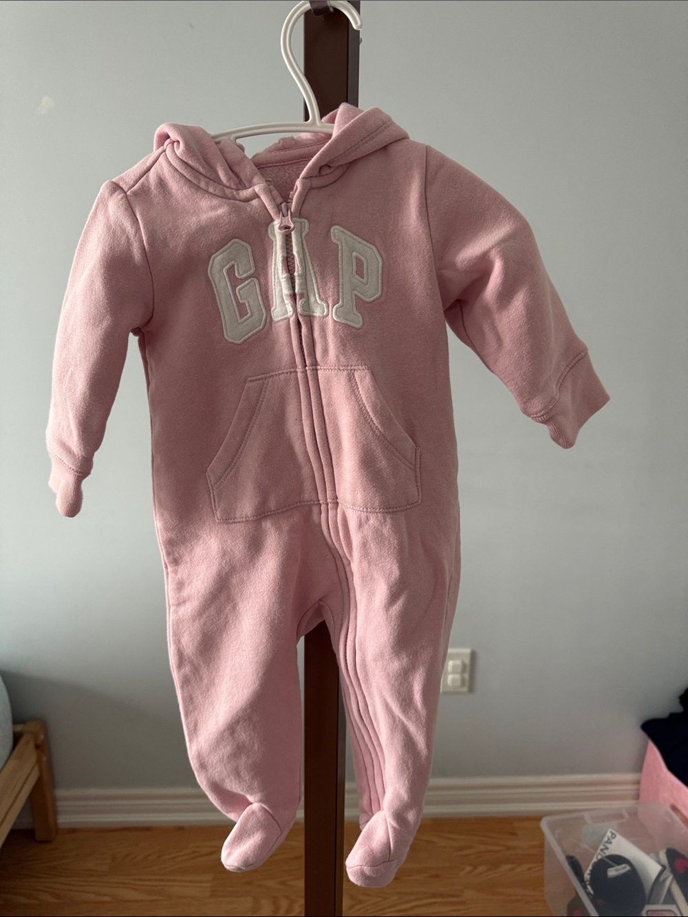 GAP Baby Pink Hooded Footed One-Piece